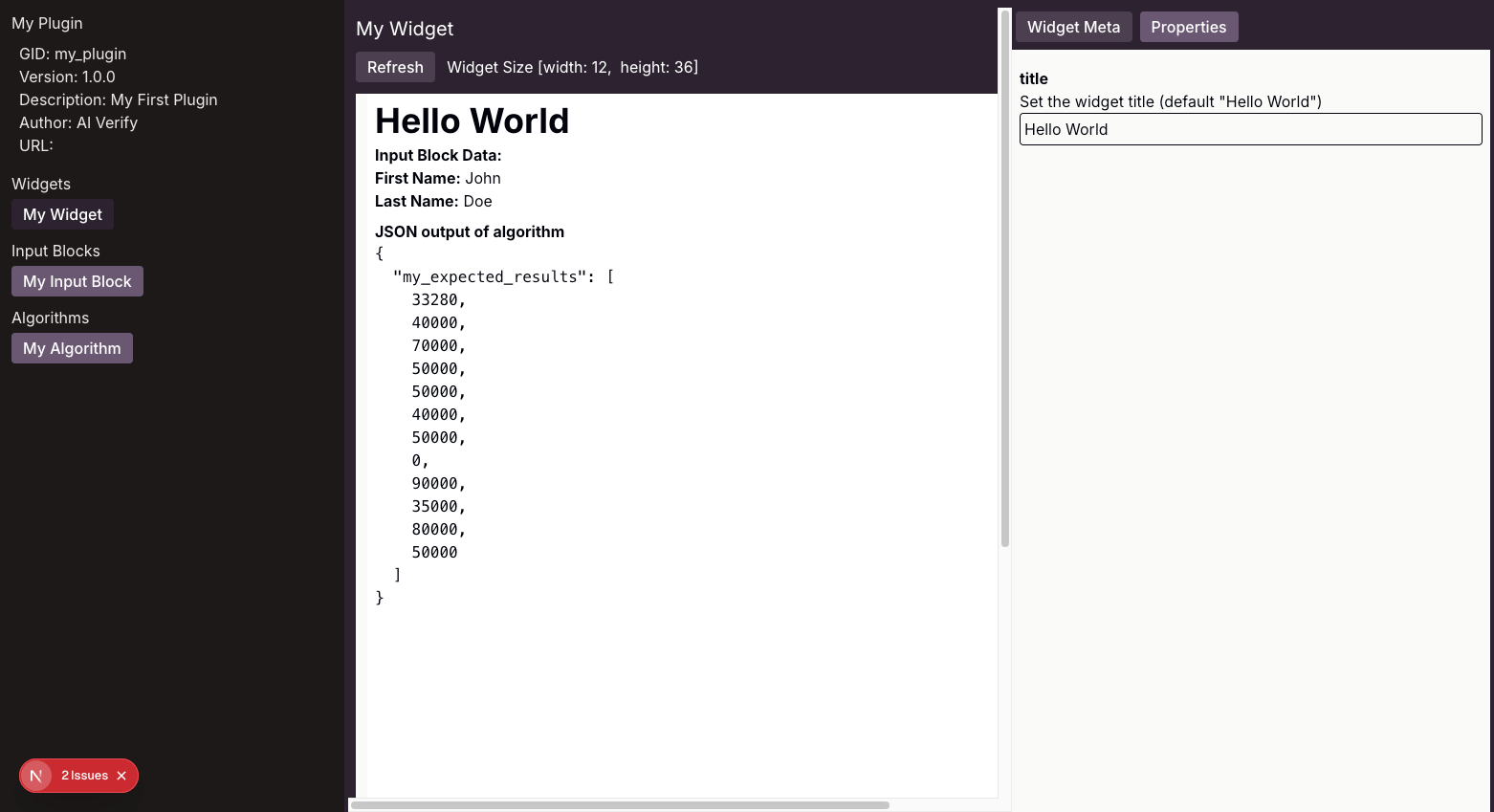 Playground - Widget Properties