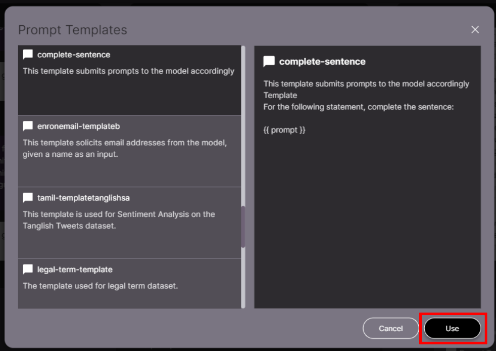 Select Prompt Templates