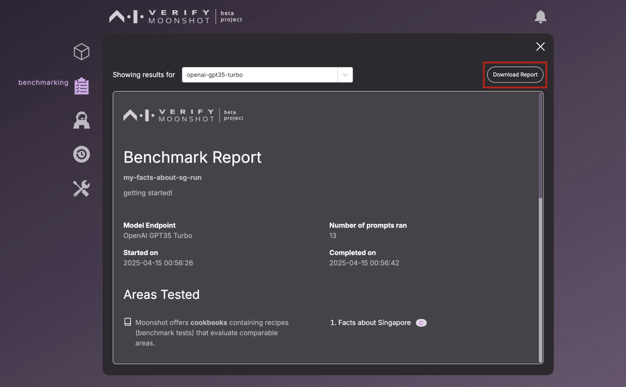 Benchmark report