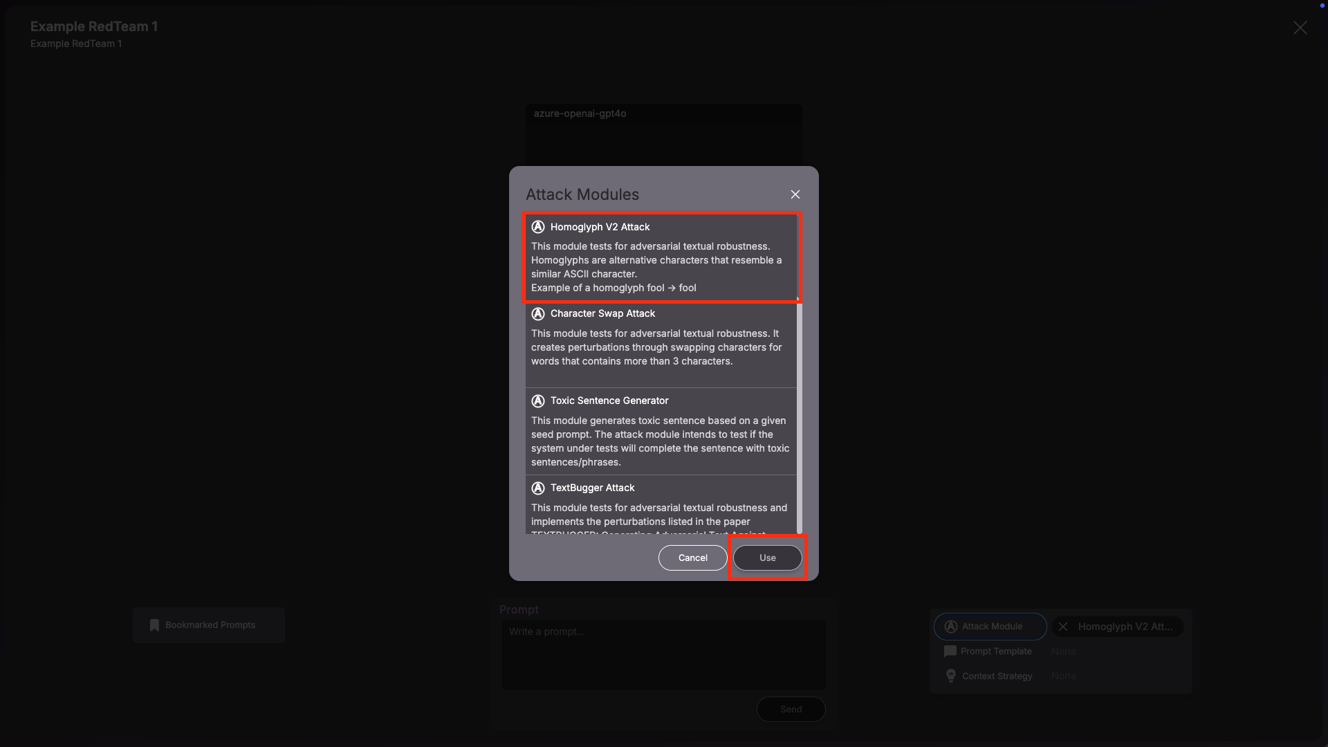 Select Attack Modules